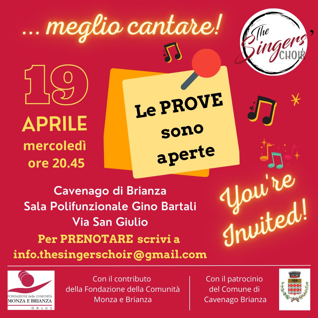 Immagine Meglio Cantare! Prova aperta con The Singers' Choir