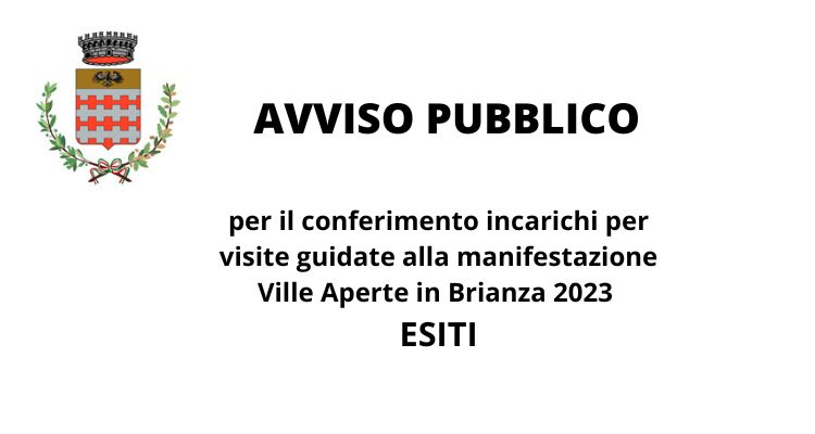 Immagine  Avviso pubblico per conferimento nr. 3 incarichi per visite guidate alla manifestazione Ville Aperte 2023 - ESITI