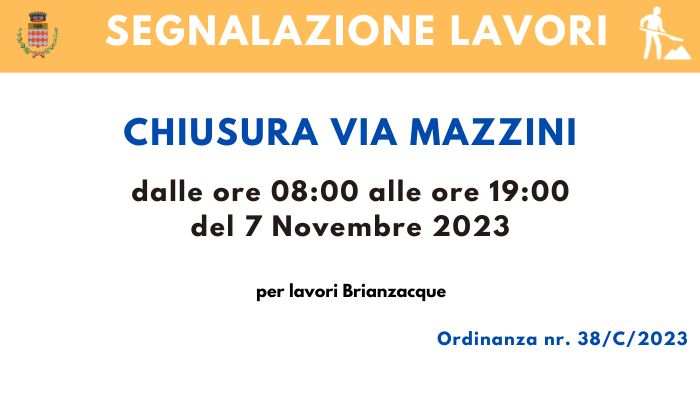 Immagine Chiusura Via Mazzini