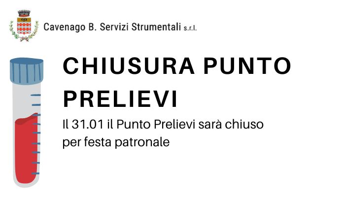 Immagine Chiusura punto prelievi 31.01