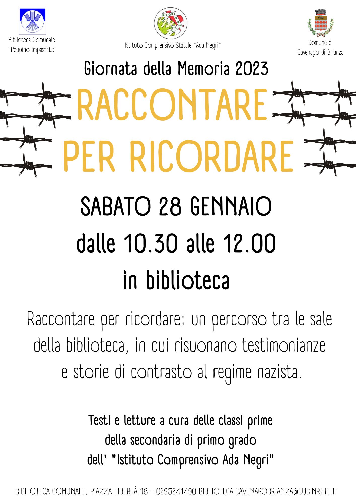 Immagine Giornata della Memoria 2023