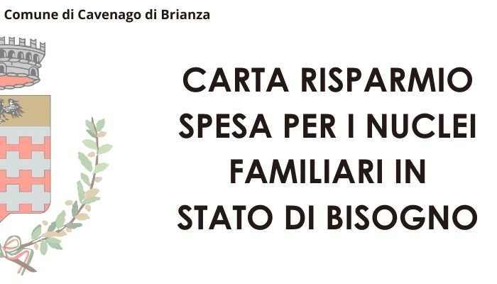 Immagine Carta Risparmio Spesa per i nuclei familiari in stato di bisogno 