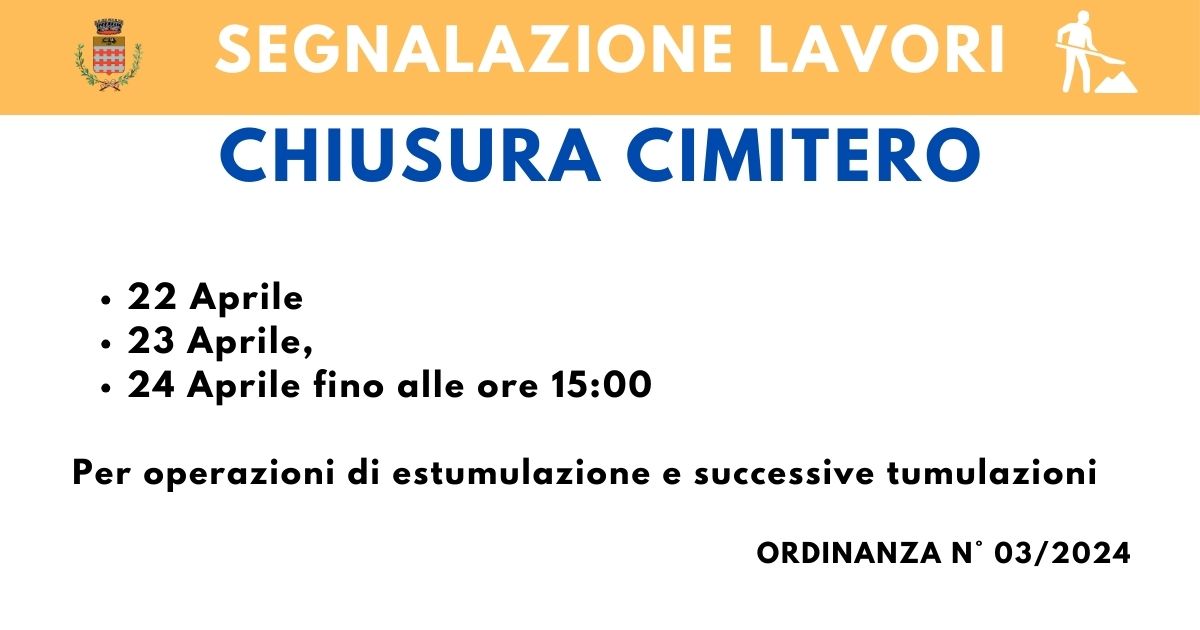 Immagine Ordinanza 3/2024 - Chiusura cimitero