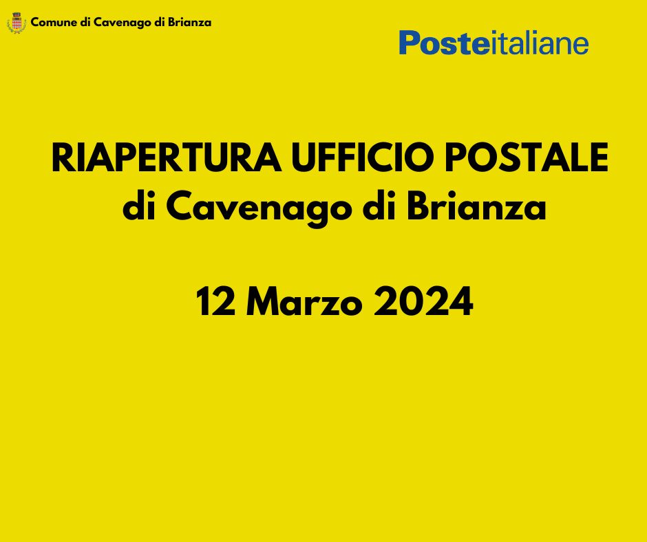 Immagine Riapertura ufficio postale