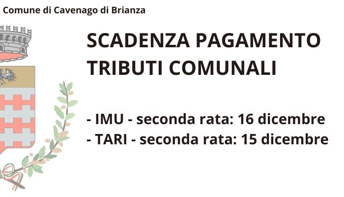 Immagine scadenze di pagamento dei tributi comunali